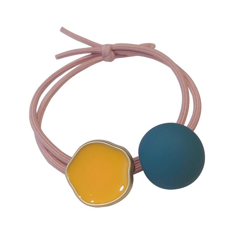 Korean Dongdaemun Hair Accessory round Beads Rubber Band Morandi Hair Band Online Influencer Head String Small Jewelry Girl Hair Ties/Hair Bands