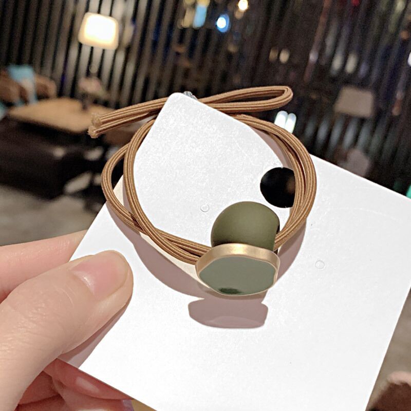 Korean Dongdaemun Hair Accessory round Beads Rubber Band Morandi Hair Band Online Influencer Head String Small Jewelry Girl Hair Ties/Hair Bands