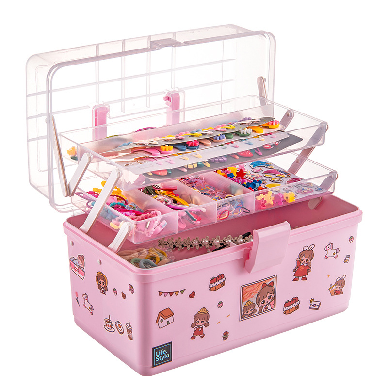 Xingyou Baby Hair Accessory Organizer Girl Children Hairpin Jewelry Headband Hair Clip Headdress Rubber Band Box Cute