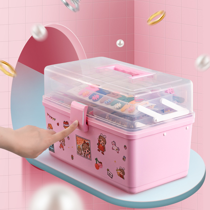 Xingyou Baby Hair Accessory Organizer Girl Children Hairpin Jewelry Headband Hair Clip Headdress Rubber Band Box Cute