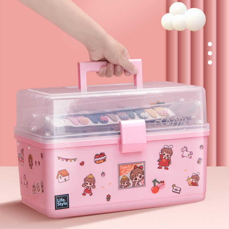 Xingyou Baby Hair Accessory Organizer Girl Children Hairpin Jewelry Headband Hair Clip Headdress Rubber Band Box Cute