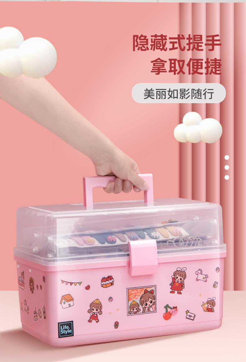 Xingyou Baby Hair Accessory Organizer Girl Children Hairpin Jewelry Headband Hair Clip Headdress Rubber Band Box Cute