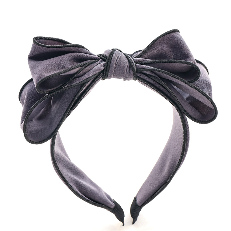 Headband Korean Fashion Sweet Bow Headband Hair Accessories Factory Wholesale Dongdaemun Solid Color Fabric Craft Hair Tie F315