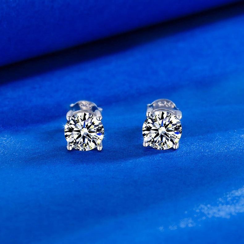 Simple Moissanite Stud Earrings S925 Silver Moissanite Earrings for Women Eardrop Earring Female Factory Accessory/Jewelry with Certificate Simple Moissanite Stud Earrings S925 Silver Moissanite Earrings for Women Eardrop Earring Female Factory Accessory/Jewelry with Certificate