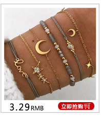 AliExpress Cross-Border Fashion Accessory/Jewelry Hollow Love Alloy Bow Set Bracelet for Women in Stock