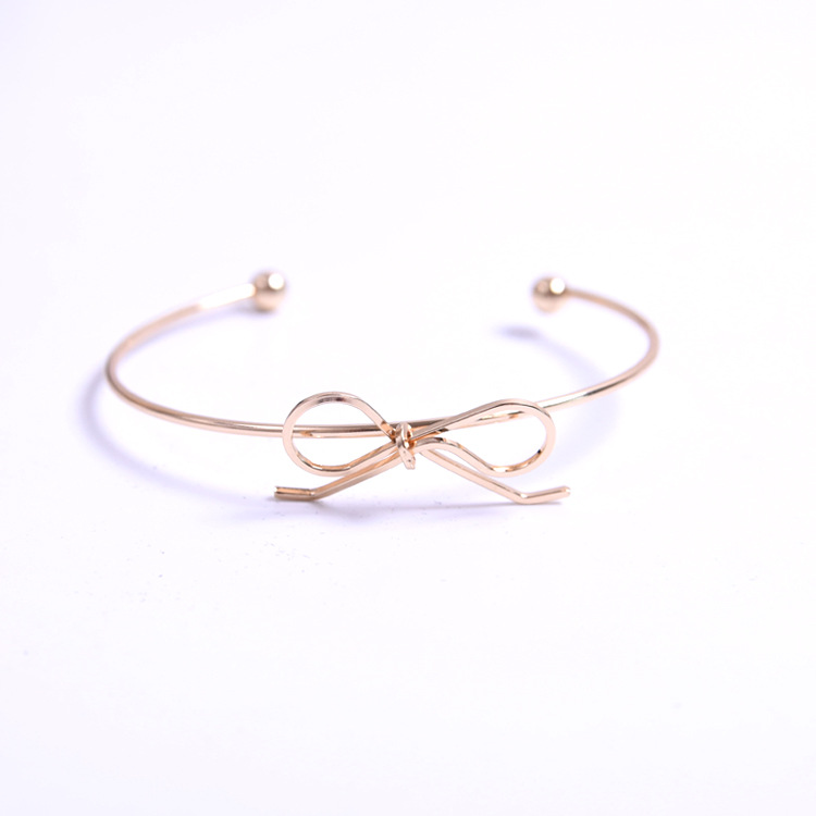 AliExpress Cross-Border Fashion Accessory/Jewelry Hollow Love Alloy Bow Set Bracelet for Women in Stock