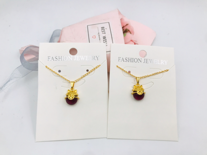 Imitation Jade Jewelry Gold Necklace Lucky Cat Gold Inlaid with Jade Pendant Women's Necklace Accessory/Jewelry Imitation Jade Jewelry Gold Necklace Lucky Cat Gold Inlaid with Jade Pendant Women's Necklace Accessory/Jewelry