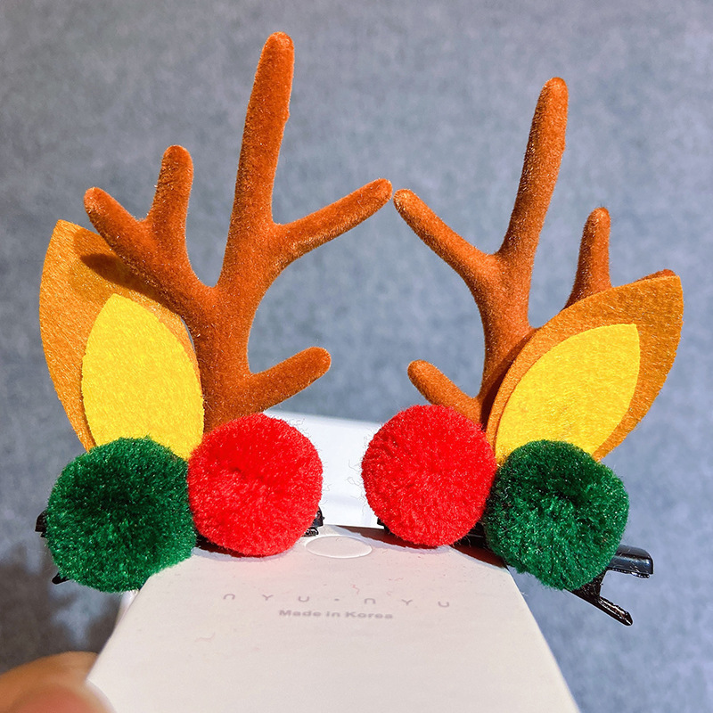 Christmas Barrettes Head Hair Clip Barrettes Headdress New Year Red Hair Accessory Female Online Influencer Antlers Hairpin Cute Jewelry Christmas Barrettes Head Hair Clip Barrettes Headdress New Year Red Hair Accessory Female Online Influencer Antlers Hairpin Cute Jewelry