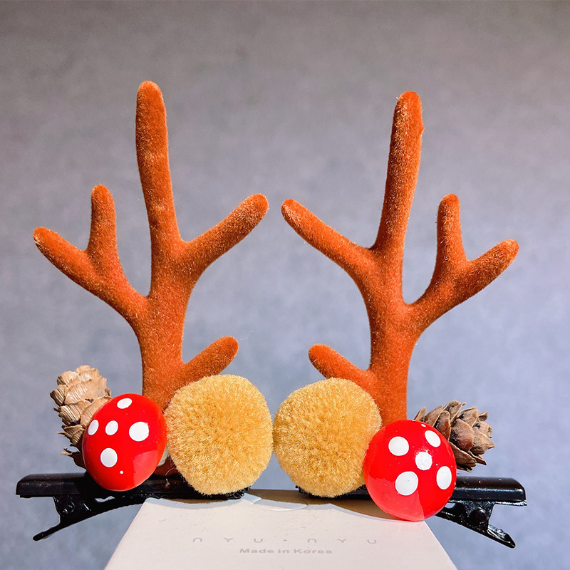 Christmas Barrettes Head Hair Clip Barrettes Headdress New Year Red Hair Accessory Female Online Influencer Antlers Hairpin Cute Jewelry Christmas Barrettes Head Hair Clip Barrettes Headdress New Year Red Hair Accessory Female Online Influencer Antlers Hairpin Cute Jewelry