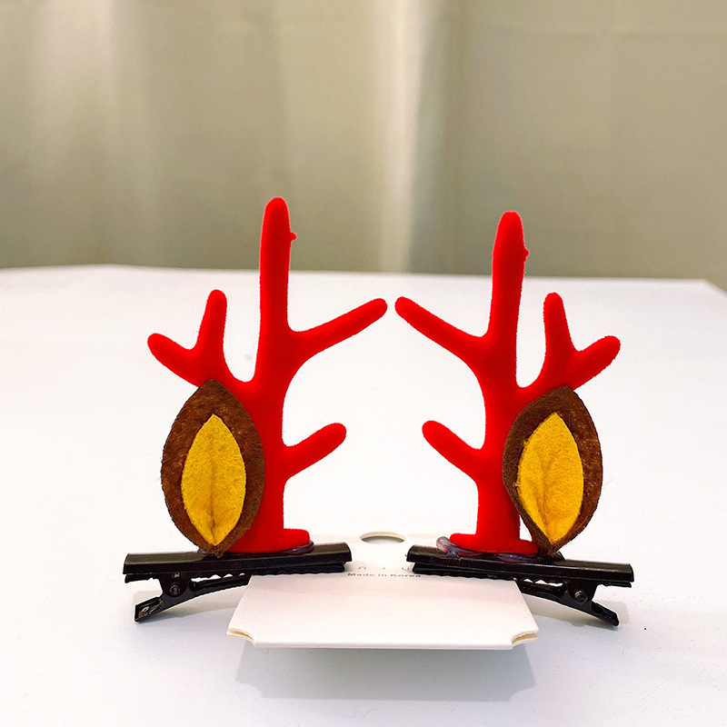 Christmas Barrettes Head Hair Clip Barrettes Headdress New Year Red Hair Accessory Female Online Influencer Antlers Hairpin Cute Jewelry Christmas Barrettes Head Hair Clip Barrettes Headdress New Year Red Hair Accessory Female Online Influencer Antlers Hairpin Cute Jewelry