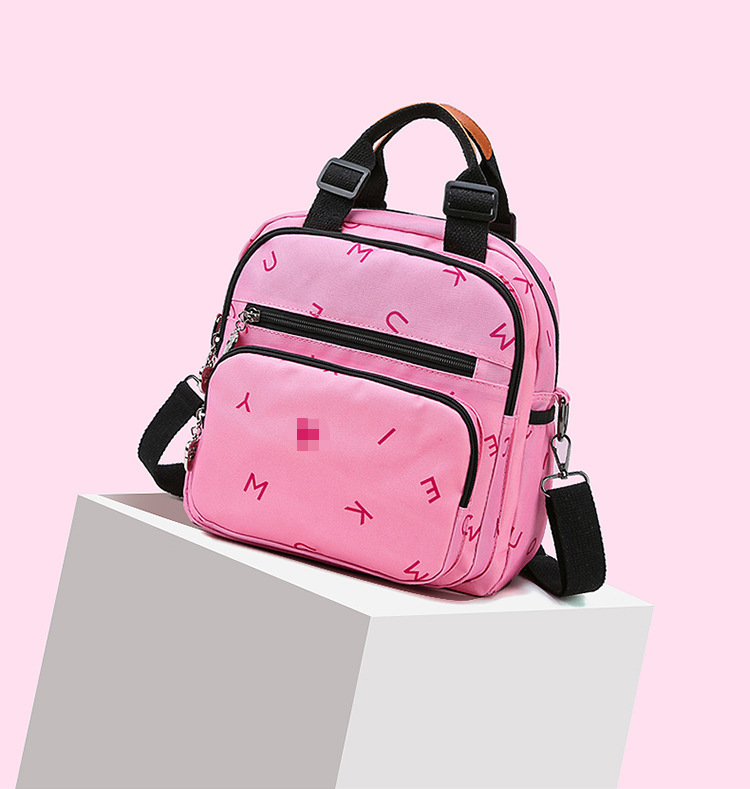Korean Style Fashion Cartoon Printed Backpack Baby Diaper Bag Multi-Functional Shoulder Bag Small Portable Outing Handbags for Moms