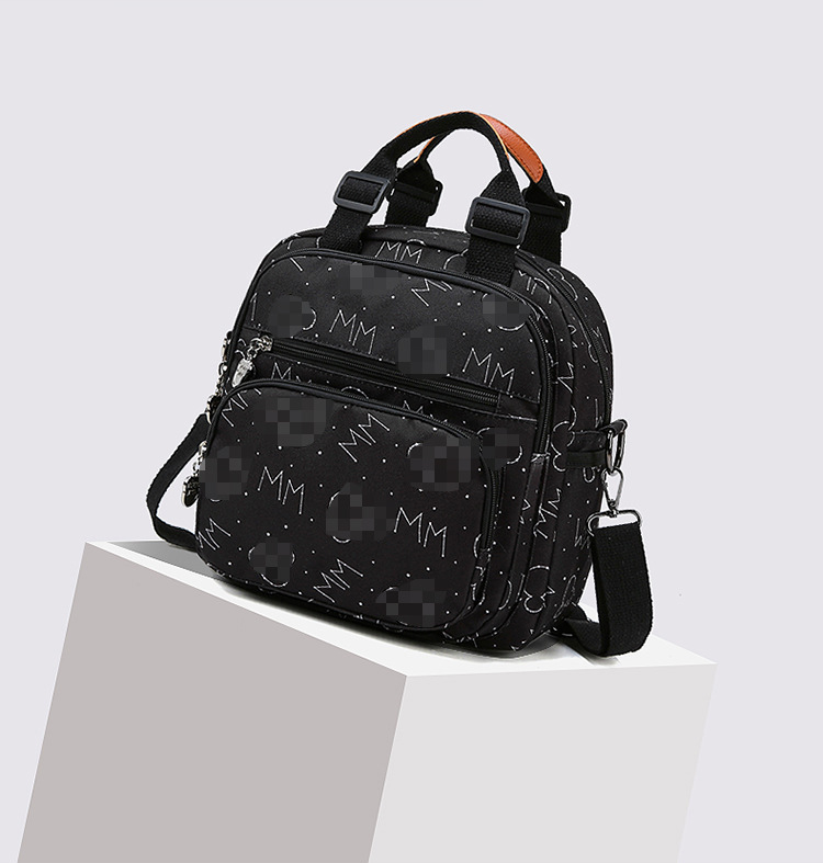 Korean Style Fashion Cartoon Printed Backpack Baby Diaper Bag Multi-Functional Shoulder Bag Small Portable Outing Handbags for Moms