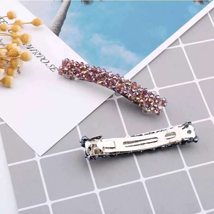Korean Jewelry Rhinestone Headdress Barrettes Four Rows Crystal Fishing Line Woven Side Clip Exquisite Word Spring Clip Hair Accessory Women Korean Jewelry Rhinestone Headdress Barrettes Four Rows Crystal Fishing Line Woven Side Clip Exquisite Word Spring Clip Hair Accessory Women