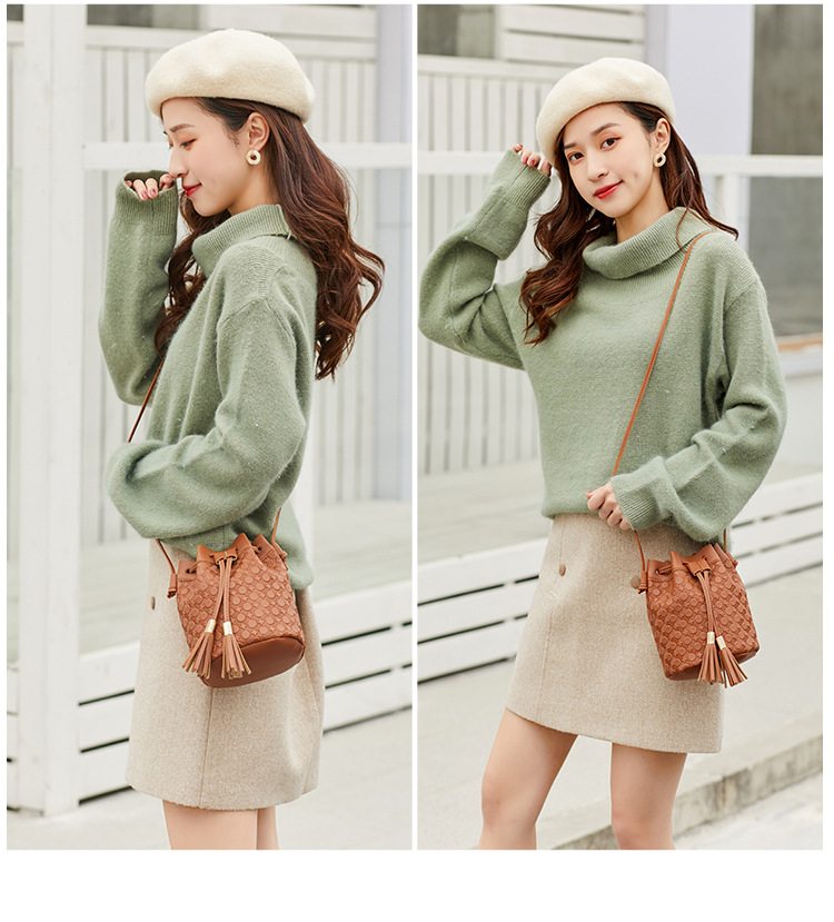 2021 New Fashion Trendy Bag Female Drawstring Tassel Bucket Bag Crossbody All-Match Bag Handbags Women 2021 New Fashion Trendy Bag Female Drawstring Tassel Bucket Bag Crossbody All-Match Bag Handbags Women