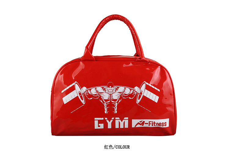 Customizable Gym Bag Fashion PVC Patent Leather Mirror Waterproof Men's and Women's Handbags Gymnastic Valise Factory Direct Sales