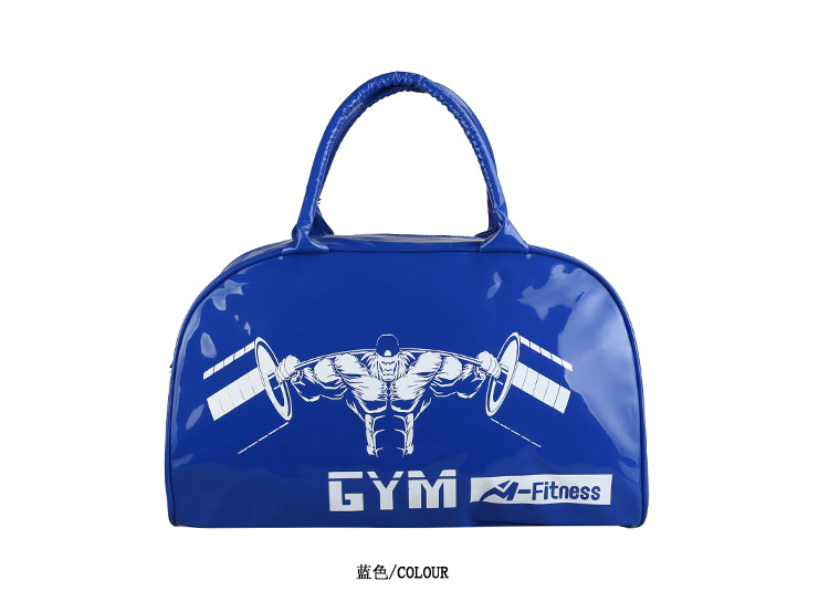 Customizable Gym Bag Fashion PVC Patent Leather Mirror Waterproof Men's and Women's Handbags Gymnastic Valise Factory Direct Sales