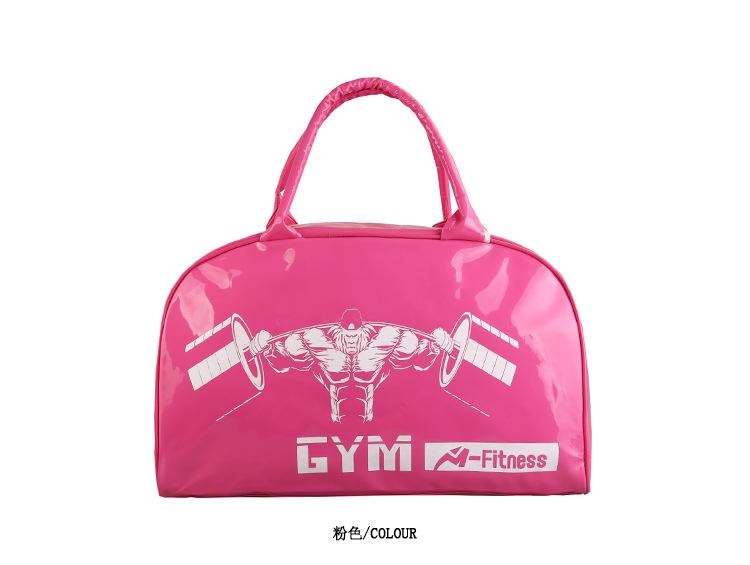 Customizable Gym Bag Fashion PVC Patent Leather Mirror Waterproof Men's and Women's Handbags Gymnastic Valise Factory Direct Sales