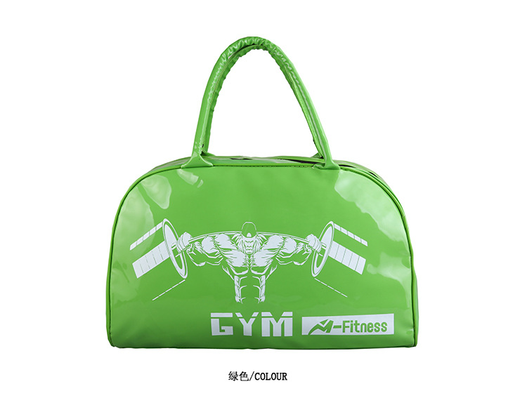 Customizable Gym Bag Fashion PVC Patent Leather Mirror Waterproof Men's and Women's Handbags Gymnastic Valise Factory Direct Sales