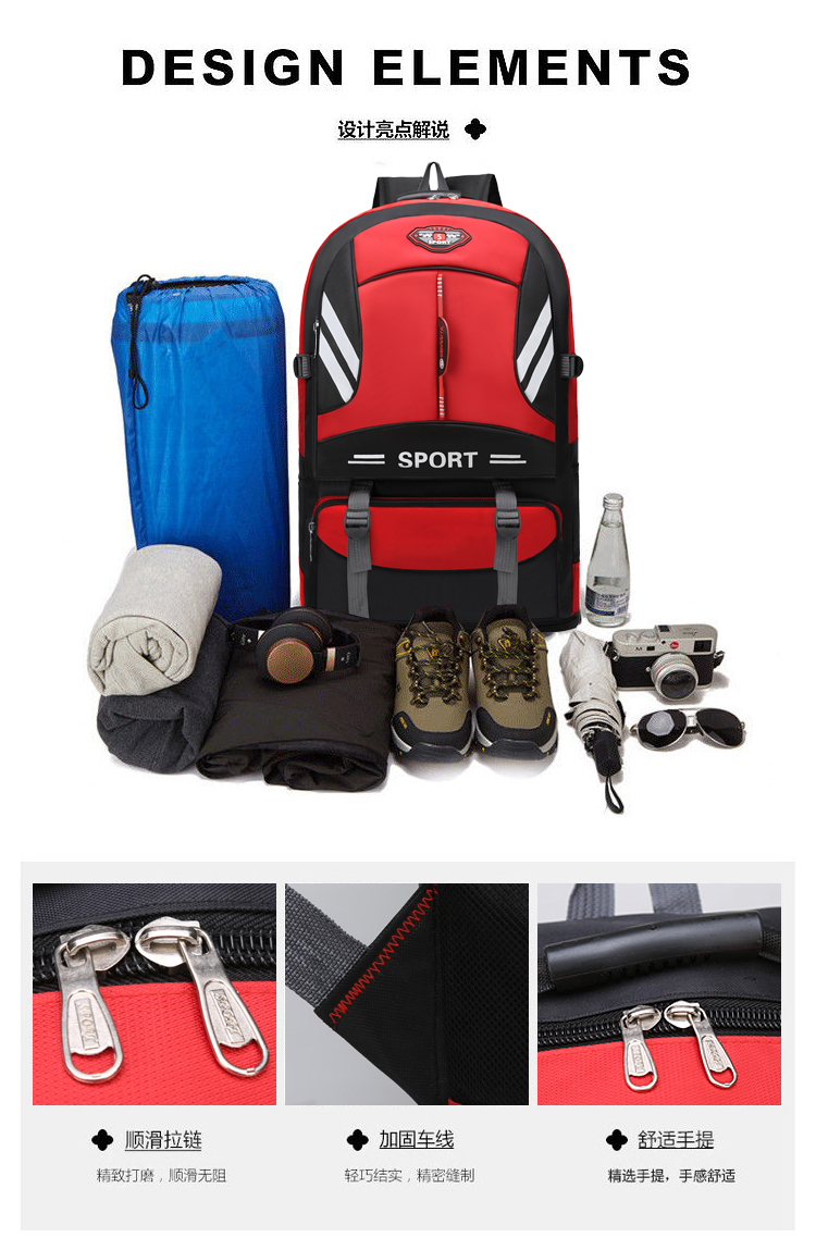 Outdoor Mountaineering Bag Backpack Men's Large Capacity Backpack Travel Women's Backpack Waterproof Travel Bag Light Walking Shiralee Outdoor Mountaineering Bag Backpack Men's Large Capacity Backpack Travel Women's Backpack Waterproof Travel Bag Light Walking Shiralee