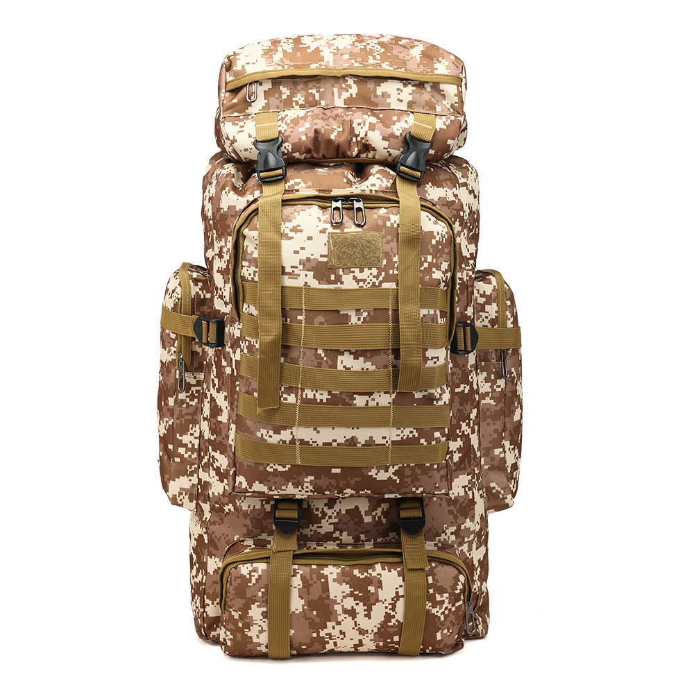 Exclusive for Cross-Border Large-Capacity Backpack Camouflage Outdoor Backpack Travel Mountaineering Bag Camping Tactics Shiralee 70L