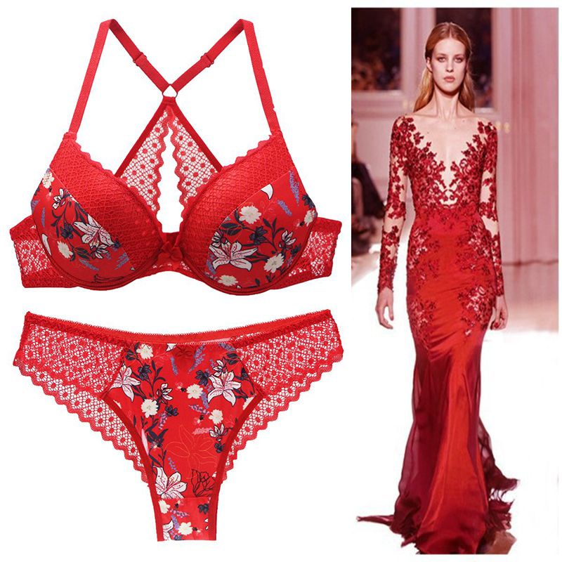 2021 New Large Size Back Shaping Bra Set Printed Sexy Women Lace French Underwear Suit Cross-Border Hot 2021 New Large Size Back Shaping Bra Set Printed Sexy Women Lace French Underwear Suit Cross-Border Hot