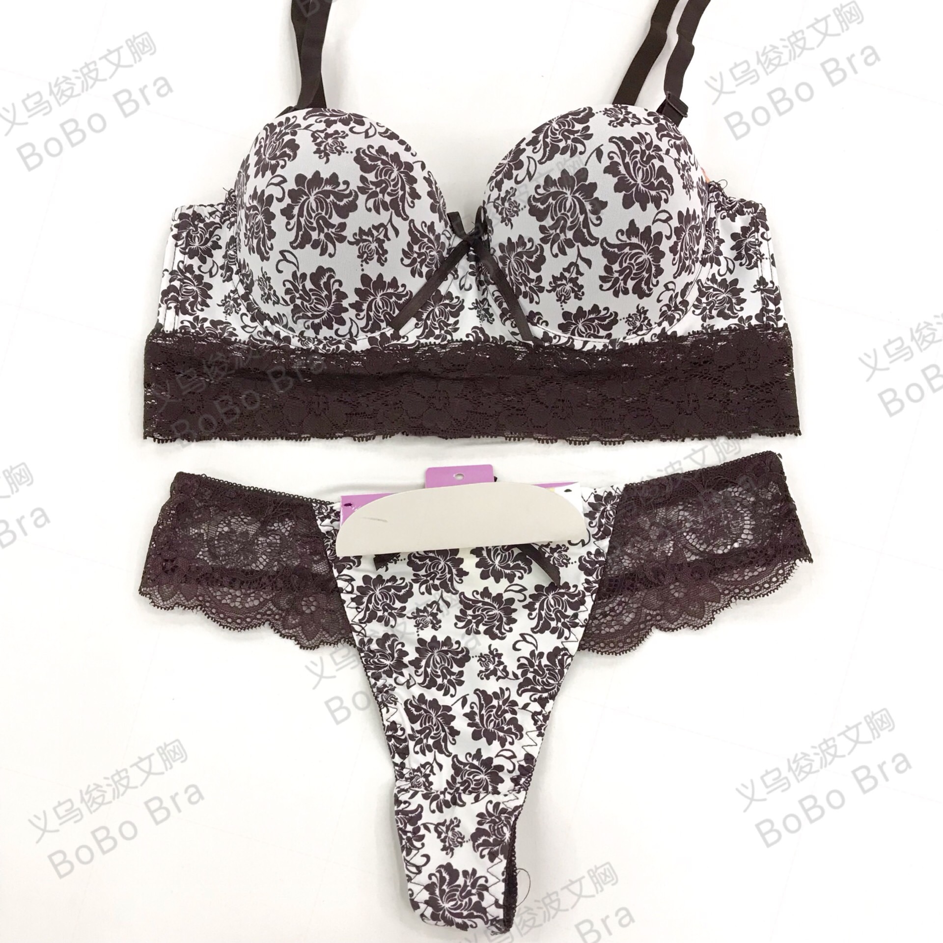 Manufacturers direct European and American printed bra big name underwear ladies bra set foreign trade bra set