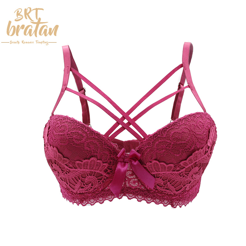 Aolijia Embroidery luxury elegant sexy bra set with cross-strap high-end bra set for lady