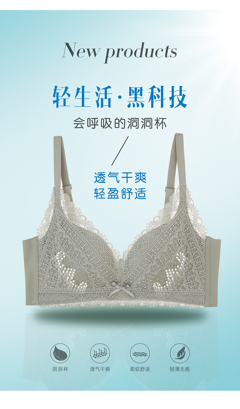 Spring and Summer Cool Hollow Thin Underwear Women's Bra without Steel Ring Breathable Hole Cup Sexy Seamless Bra Spring and Summer Cool Hollow Thin Underwear Women's Bra without Steel Ring Breathable Hole Cup Sexy Seamless Bra
