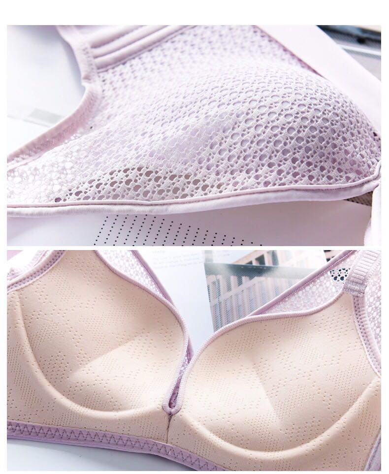 Quality sewing technology series spring/summer 2019 new fashion lace seamless bra small chest thickening gathered Quality sewing technology series spring/summer 2019 new fashion lace seamless bra small chest thickening gathered