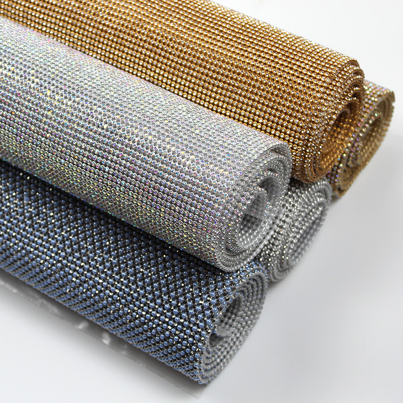 Factory Wholesale Silver Bottom Aluminum Mesh Drill Full Diamond 3mm Hot Melt Adhesive Rhinestone Hot Drilling Board Diamond DIY Stick-on Crystals Customizable