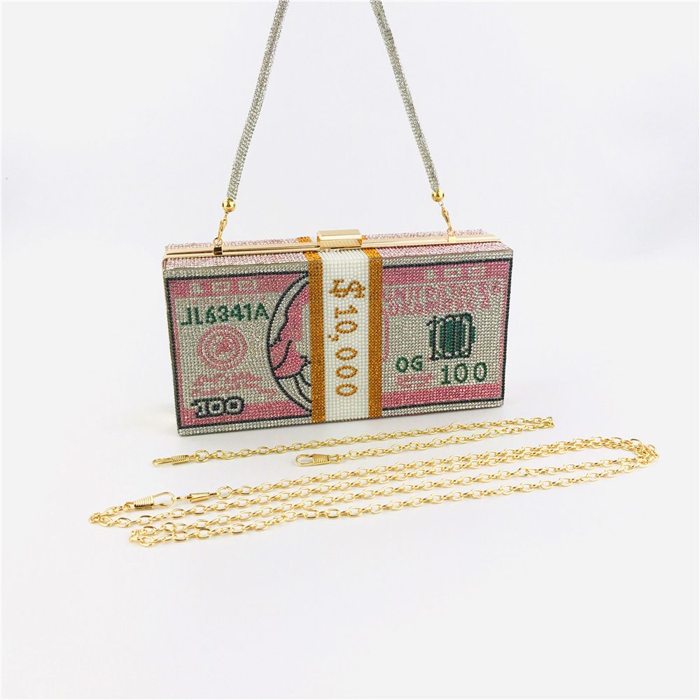 Hengmei New Style Hot Drilling Dollar Handbag Dress Evening Bag Women's Handbag Crystal Dollar Bag Clutch Bag Hengmei New Style Hot Drilling Dollar Handbag Dress Evening Bag Women's Handbag Crystal Dollar Bag Clutch Bag