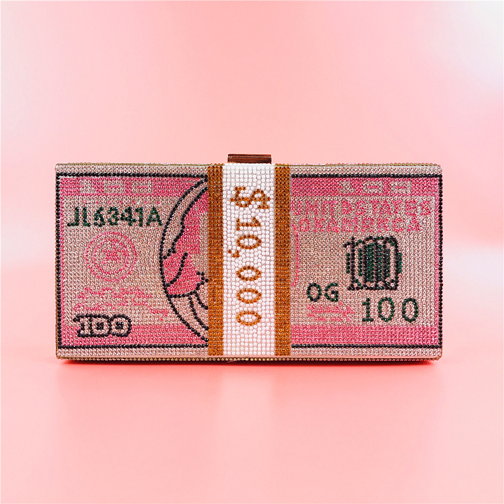 Hengmei New Style Hot Drilling Dollar Handbag Dress Evening Bag Women's Handbag Crystal Dollar Bag Clutch Bag Hengmei New Style Hot Drilling Dollar Handbag Dress Evening Bag Women's Handbag Crystal Dollar Bag Clutch Bag