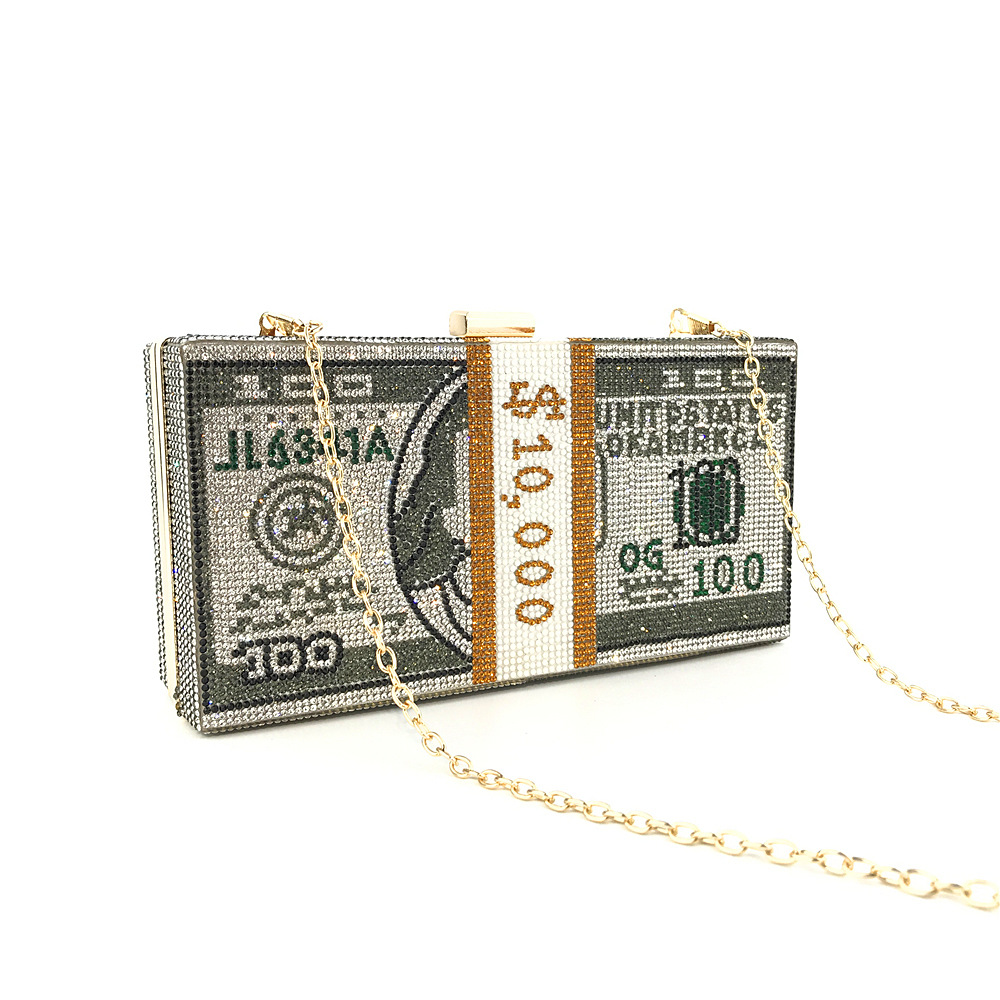 Hengmei New Style Hot Drilling Dollar Handbag Dress Evening Bag Women's Handbag Crystal Dollar Bag Clutch Bag Hengmei New Style Hot Drilling Dollar Handbag Dress Evening Bag Women's Handbag Crystal Dollar Bag Clutch Bag