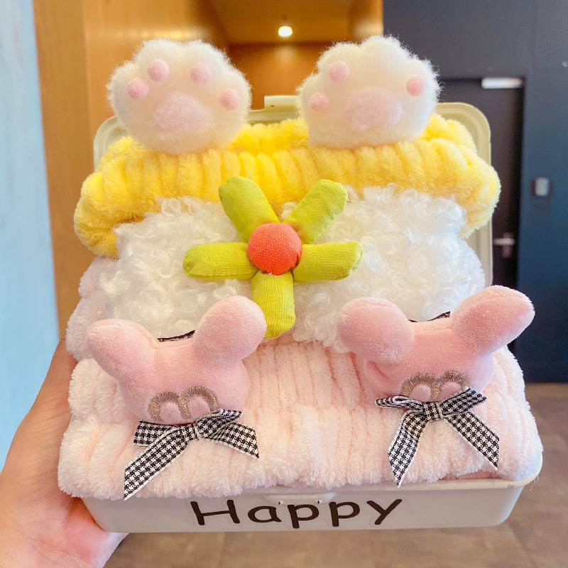 fabric heat press Korean Elk Washing Face Hair Band Girl Cartoon Headwear Apply a Facial Mask Makeup Simple Hair Band