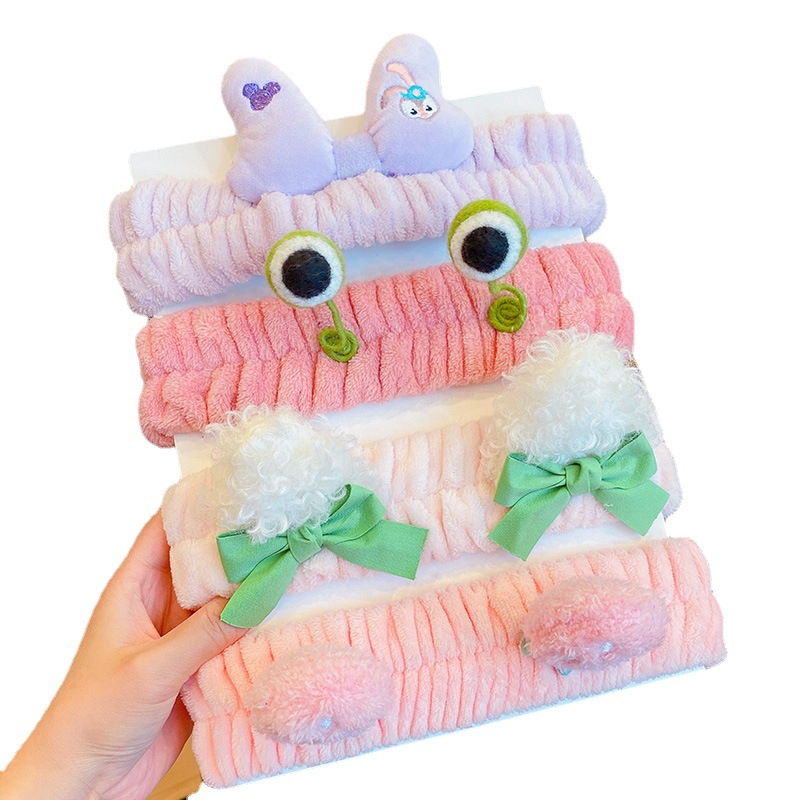 fabric heat press Korean Elk Washing Face Hair Band Girl Cartoon Headwear Apply a Facial Mask Makeup Simple Hair Band