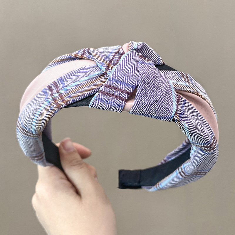 Wide Brim Hair Band Korean Style Internet Celebrity Cross Lace Retro Simple Ins Adult Hair fabric heat press Wide Brim Hair Band Korean Style Internet Celebrity Cross Lace Retro Simple Ins Adult Hair fabric heat press