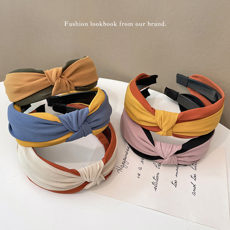 Wide Brim Hair Band Korean Style Internet Celebrity Cross Lace Retro Simple Ins Adult Hair fabric heat press Wide Brim Hair Band Korean Style Internet Celebrity Cross Lace Retro Simple Ins Adult Hair fabric heat press