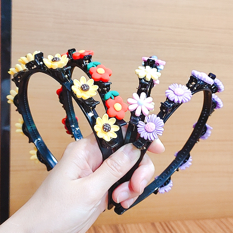 Children's Hair Band Korean Hair Accessories Cute Baby Broken Hair Headband Hair Braiding Artifact fabric heat press Children's Hair Band Korean Hair Accessories Cute Baby Broken Hair Headband Hair Braiding Artifact fabric heat press