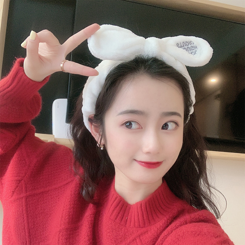 fabric heat press Style Headband Cute Hairpin Cartoon Ling Na Bei Er Headband Plush Washing Face Hair Band