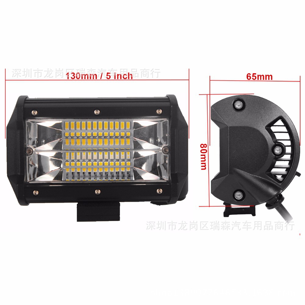 AliExpress Hot Sale Amazon Vehicle Working Light 72W New Chip Three Row Led off-Road Vehicle Work