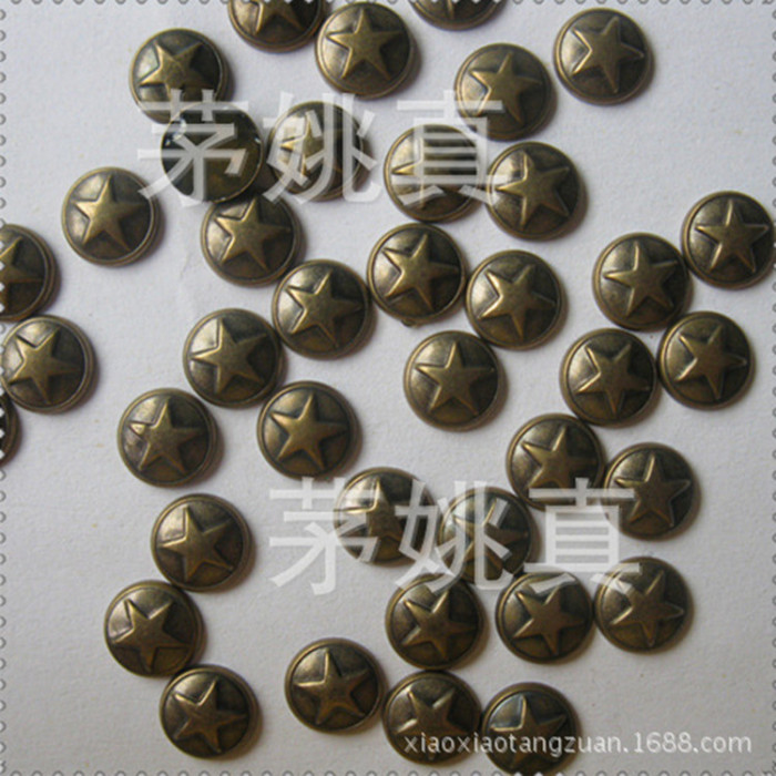 The circular copper Bronze Star drilling hot chip 8mm round copper gun color printing The circular copper Bronze Star drilling hot chip 8mm round copper gun color printing