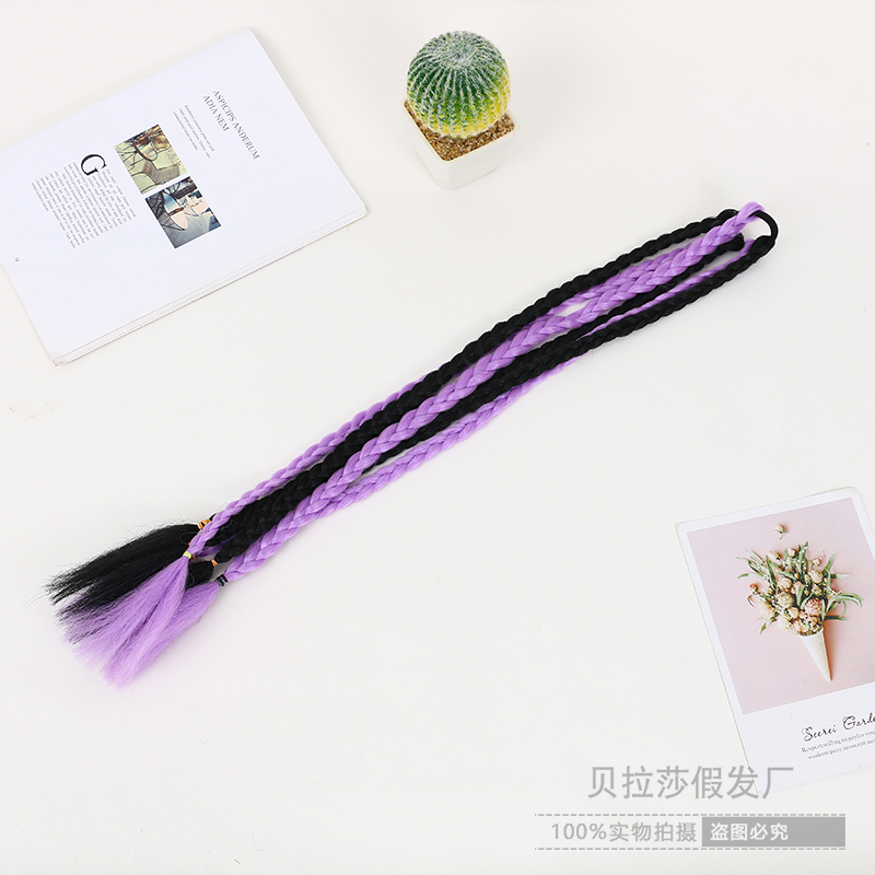 Colorful Dirty Braid Hair Band Braid Hair Hair Accessories Colorful Colorful Ropes Dirty Braid Hair Rope Ribbon Headband Female Hair Ring Wholesale