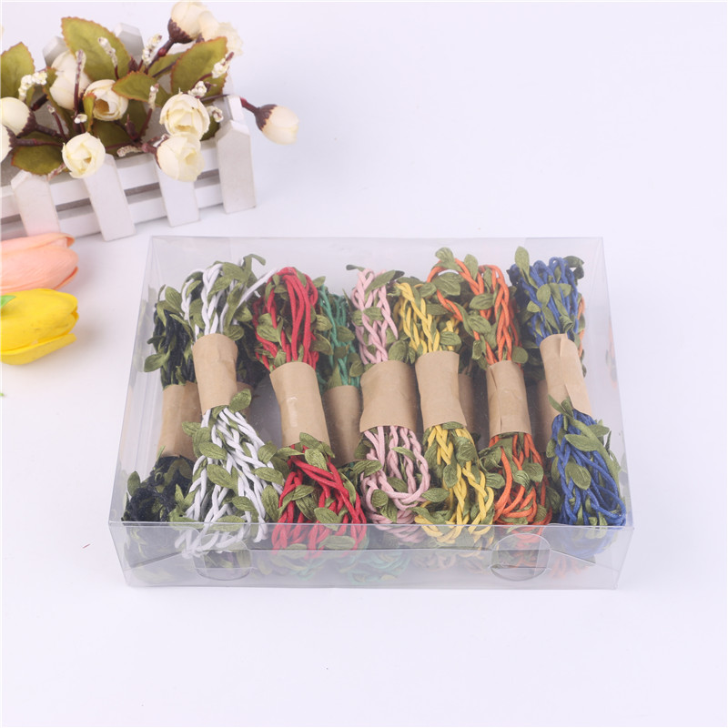 Colorful Woven Handmade Leaves Primary Hemp Wax Rope Cloth Colorful Leaves Colorful Ropes