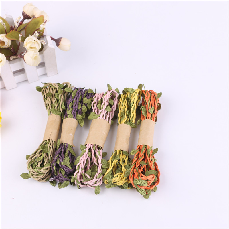 Colorful Woven Handmade Leaves Primary Hemp Wax Rope Cloth Colorful Leaves Colorful Ropes