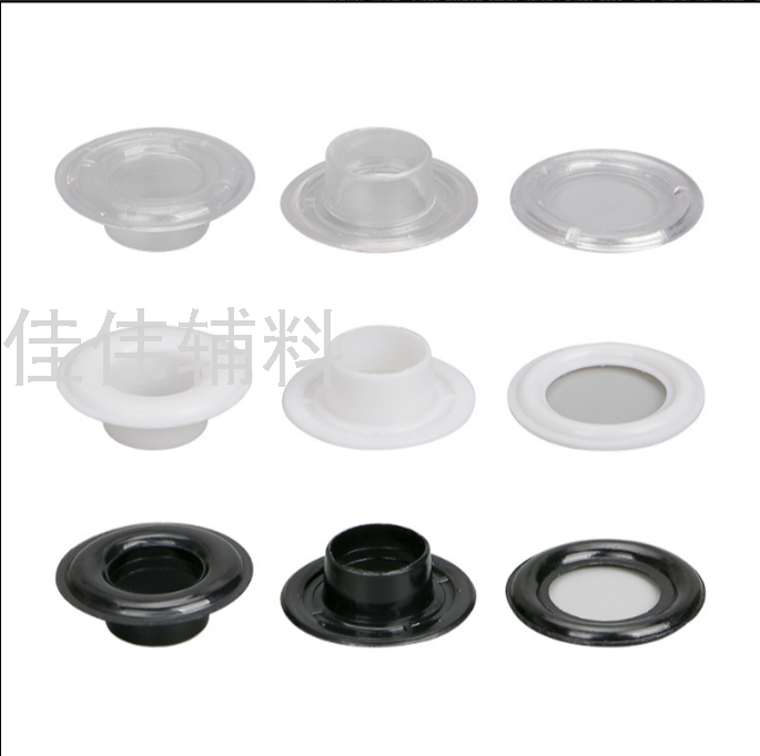 Plastic Pc Buckle Eyelet Button White Transparent Black Hollow Rivet Phoenix Eye Buckle Shoe Box Breathable Hole Ring Buckle