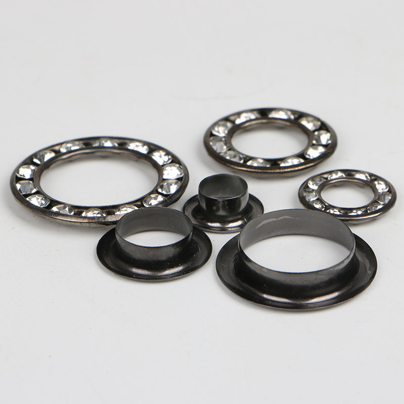 Factory Cross-Border Copper Air Hole with Diamond Decorative Ring Rhinestone a Crystal Eyelet Button Spot Supply Inspection Needle European and American Inspection