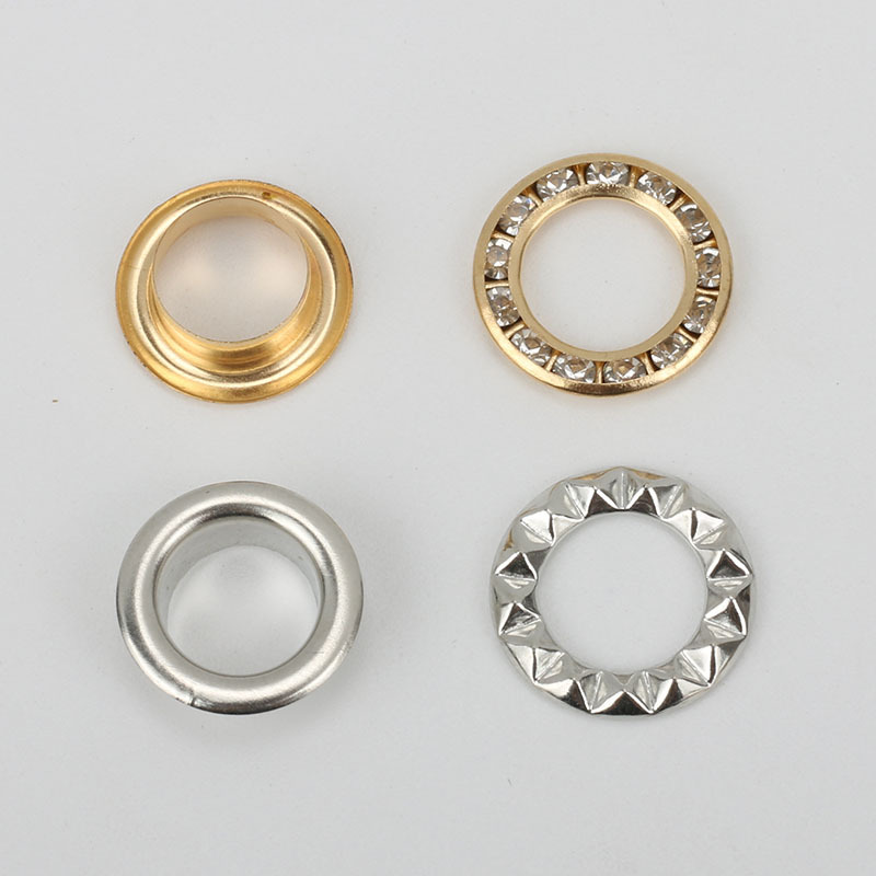 Factory Cross-Border Copper Air Hole with Diamond Decorative Ring Rhinestone a Crystal Eyelet Button Spot Supply Inspection Needle European and American Inspection