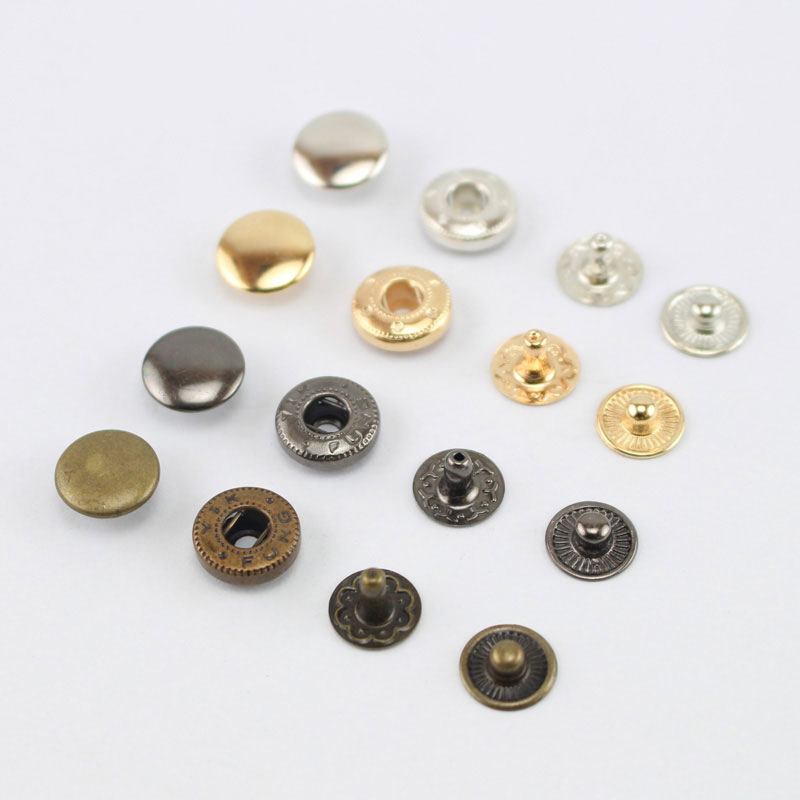 Factory Direct Supply Iron Snap Fastener Clothing Accessories down Jacket round Button Metal Eyelet Button Custom Batch