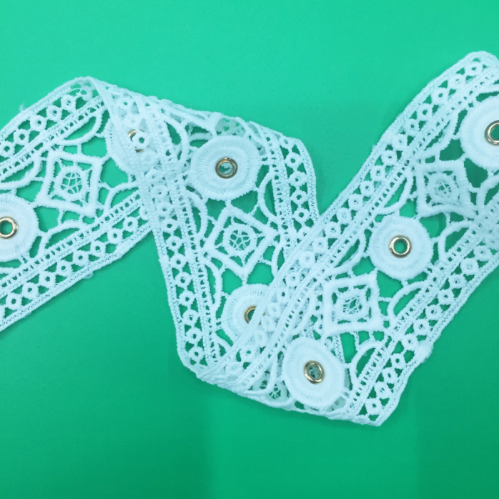 Foreign trade popular milk silk garment accessories accessories eyelet lace embroidery water soluble lace bar Foreign trade popular milk silk garment accessories accessories eyelet lace embroidery water soluble lace bar