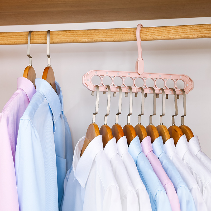 Nine-Hole Hanger Household Multi-Functional Storage Fantastic Douyin Online Influencer Magic Variety Dorm Organization Hook Hanger